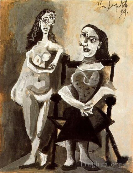 Pablo Picasso Types de peintures - Nu debout et femme assise 1939