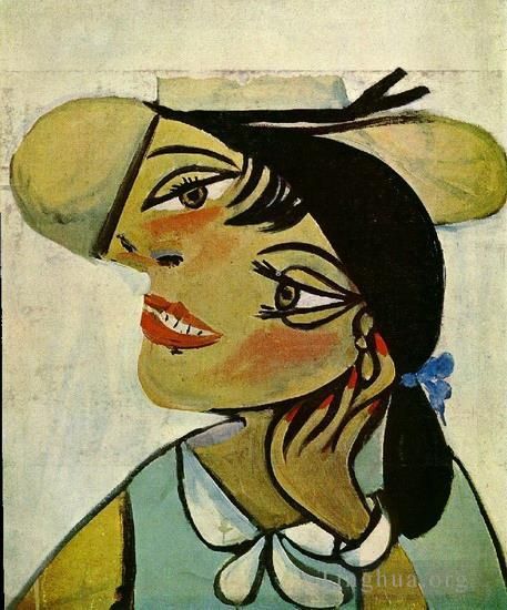 Pablo Picasso Types de peintures - Portrait de femme au col d'Hermine Olga 1923