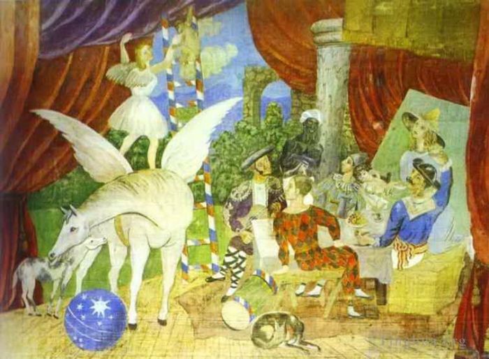 Pablo Picasso Types de peintures - Croquis du décor du défilé 1917