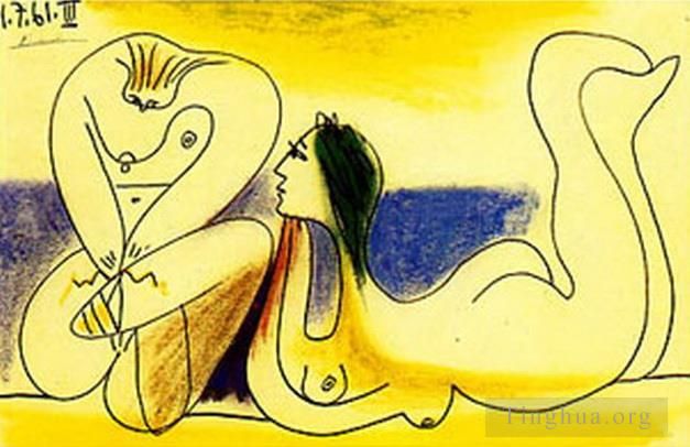 Pablo Picasso Types de peintures - Sur la plage 1961