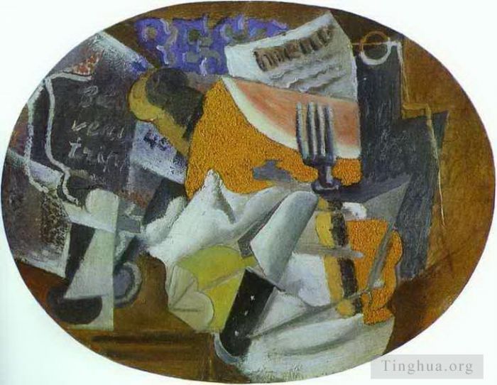 Pablo Picasso Types de peintures - Taverne Le Jambon 1912