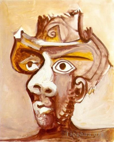Pablo Picasso Types de peintures - Tête d'homme au chapeau 1971