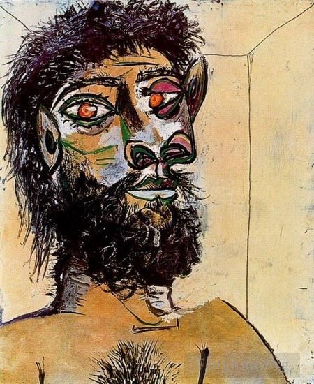 Pablo Picasso Types de peintures - Tête d'homme barbu 1956