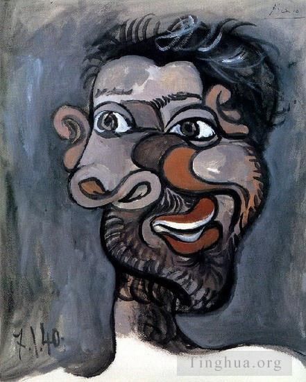 Pablo Picasso Types de peintures - Tête d'un homme barbu 1940