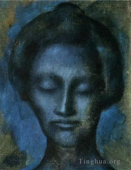 Pablo Picasso Types de peintures - Tête de femme 1901