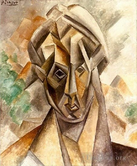Pablo Picasso Types de peintures - Tête de femme 1909