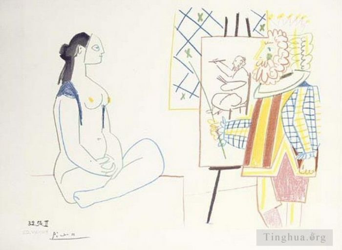 Pablo Picasso Types de peintures - L'artiste et son modèle L artiste et son modèle II 1958