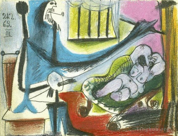 Pablo Picasso Types de peintures - L'atelier L'artiste et son modèle II L artiste et son modèle II 1963