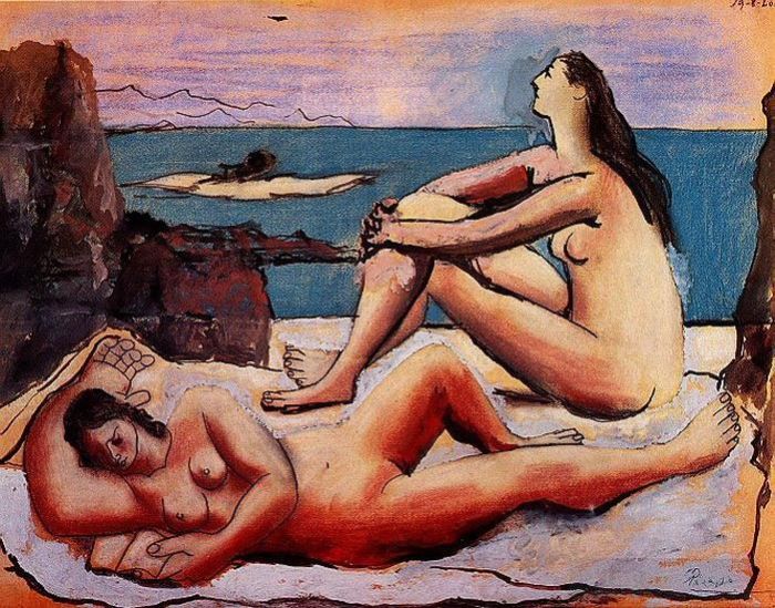 Pablo Picasso Types de peintures - Trois baigneuses 3 1920