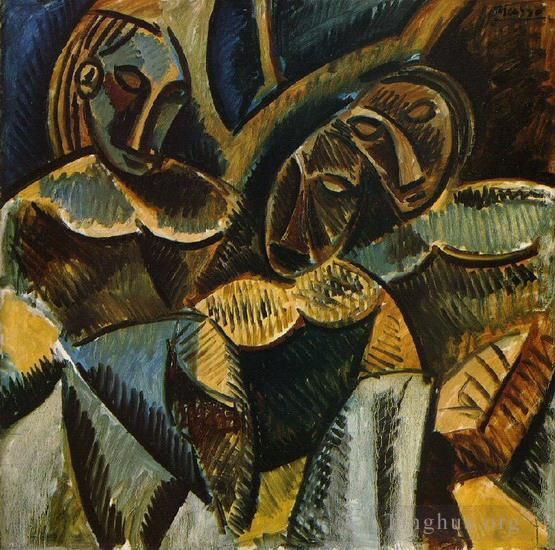 Pablo Picasso Types de peintures - Trois femmes sous un arbre 1907