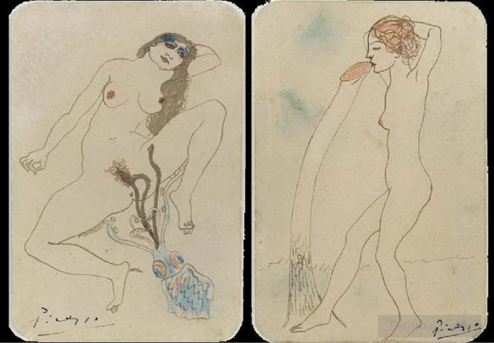 Pablo Picasso Types de peintures - Deux dessins érotiques Deux dessins érotiques 1903