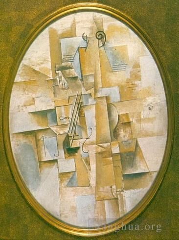 Pablo Picasso Types de peintures - Violon pyramidal 1912