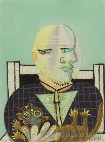 Pablo Picasso Types de peintures - Vollard et son chat 1960