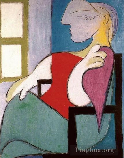 Pablo Picasso Types de peintures - Femme assise près d'une fenêtre Femme Assise près d'une fenêtre 1932
