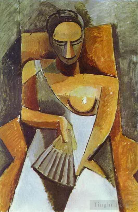 Pablo Picasso Types de peintures - Femme à l'éventail 1908