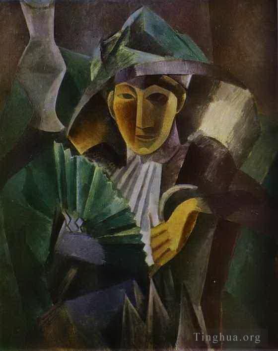 Pablo Picasso Types de peintures - Femme à l'éventail 1909