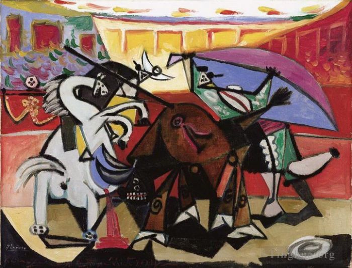 Pablo Picasso Types de peintures - Course de taureaux 1934