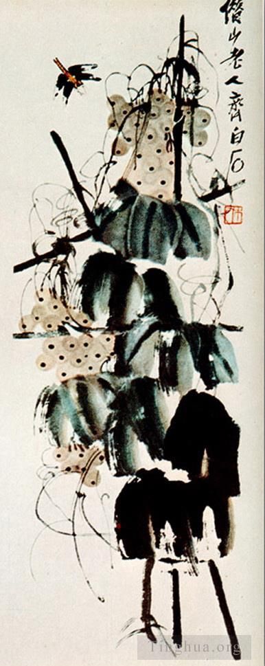 QI Baishi Art Chinois - Liseron et raisins 2
