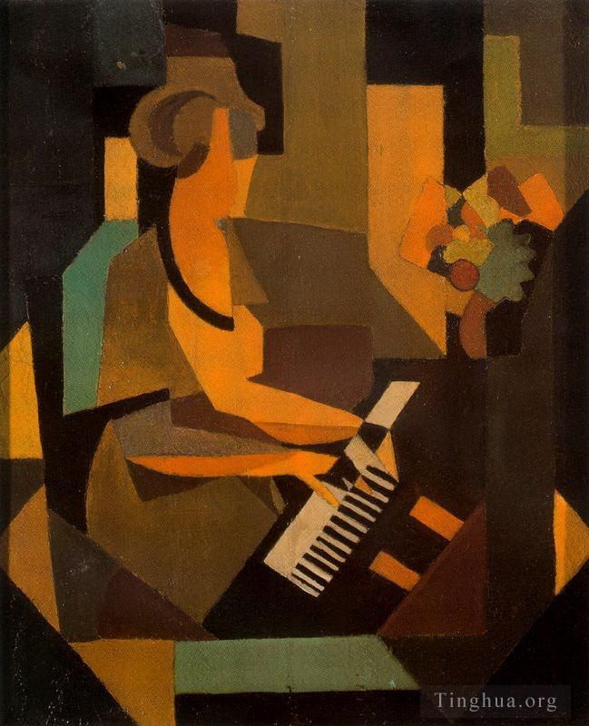 René François Ghislain Magritte Types de peintures - Georgette au piano 1923