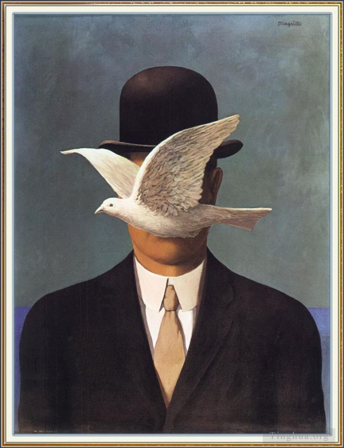 René François Ghislain Magritte Types de peintures - Homme au chapeau melon 1964