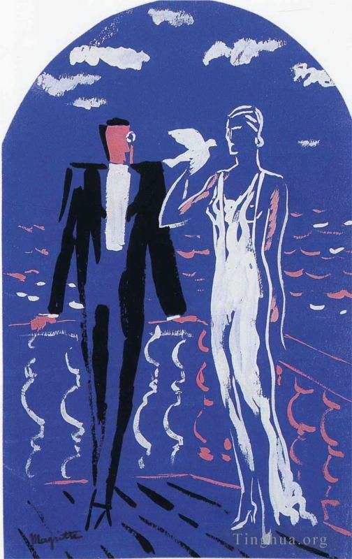 René François Ghislain Magritte Types de peintures - Projet de fresque murale maison norine bruxelles 1