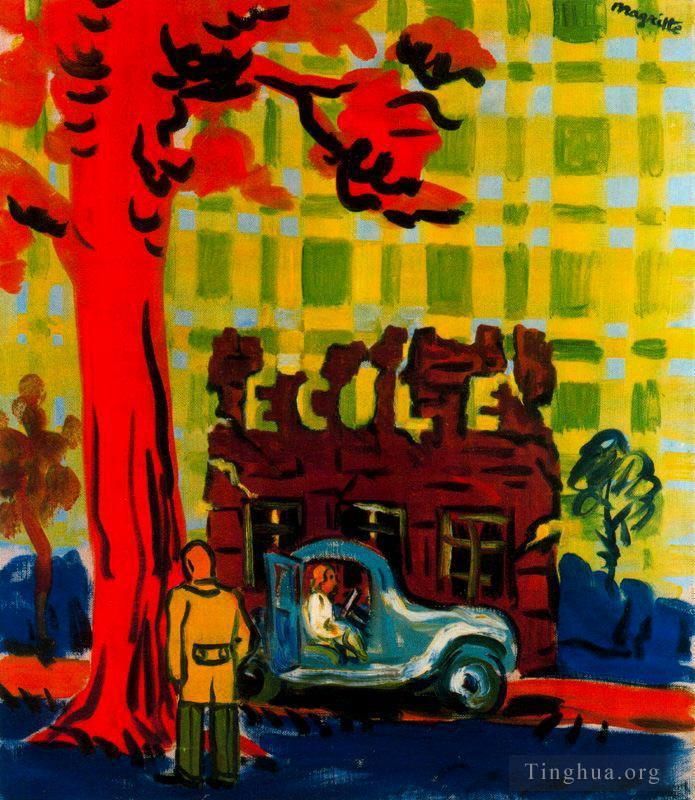 René François Ghislain Magritte Types de peintures - Le poste de relais 1948