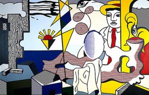 Roy Fox Lichtenstein œuvre - Personnages avec coucher de soleil 1978
