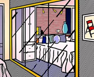 Roy Fox Lichtenstein œuvre - Intérieur avec placard miroir 1991