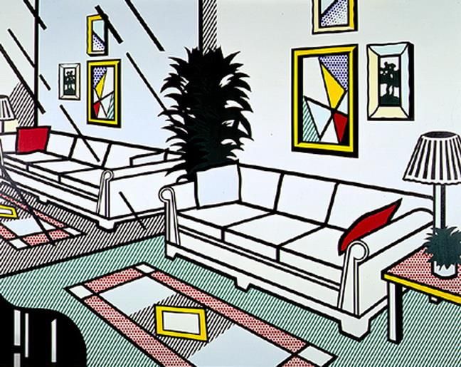 Roy Fox Lichtenstein Types de peintures - Intérieur avec mur miroir 1991