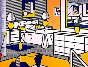 Roy Fox Lichtenstein œuvre - Intérieur avec mobile 1992