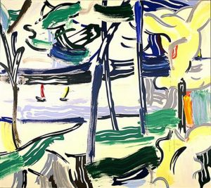 Tous les types de peintures contemporaines - Voiliers à travers les arbres 1984