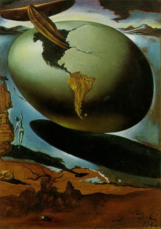 Salvador Dalí Peinture à l'huile - Allégorie d'un Noël américain