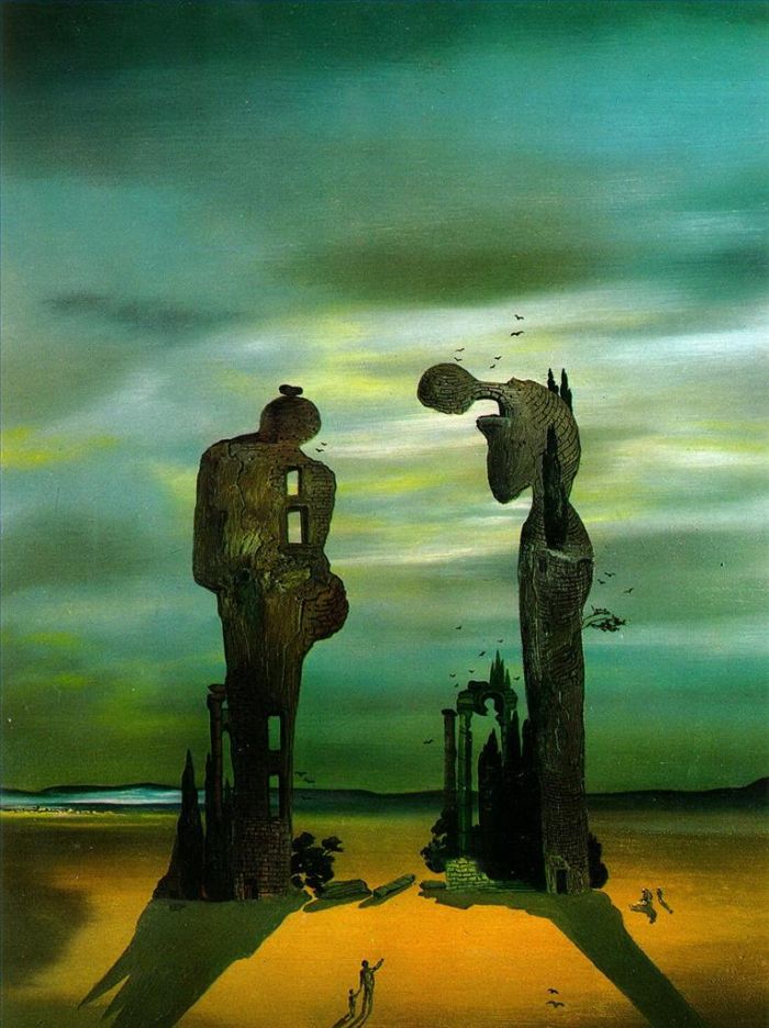 Salvador Dalí Peinture à l'huile - Réminiscence archéologique L'Angélus de Millet