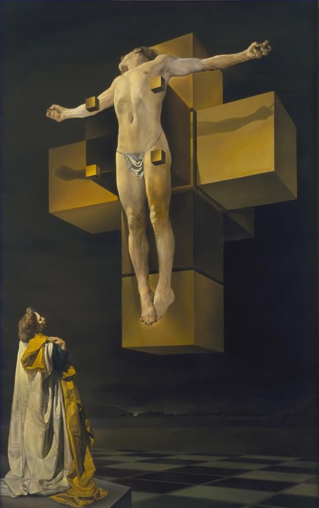 Salvador Dalí Peinture à l'huile - Crucifixion Corpus Hypercubicus