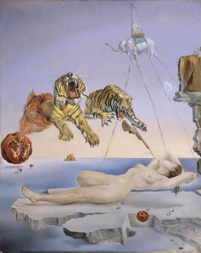 Salvador Dalí Peinture à l'huile - Rêve provoqué par le vol d'une abeille autour d'une grenade