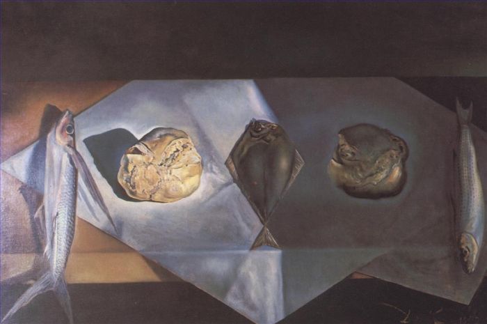 Salvador Dalí Peinture à l'huile - Nature morte eucharistique