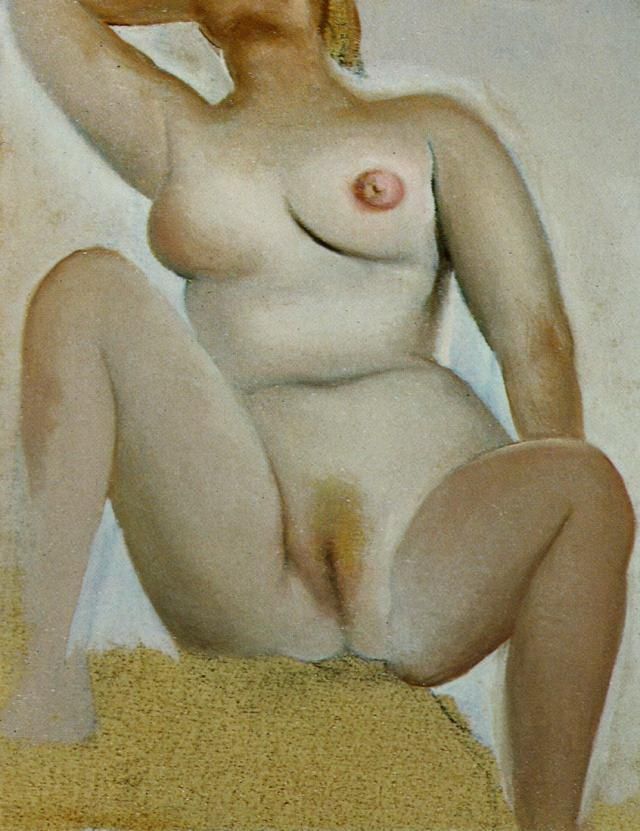 Salvador Dalí Peinture à l'huile - Nud féminin assis