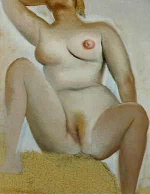 Peinture à l'huile contemporaine - Nud féminin assis
