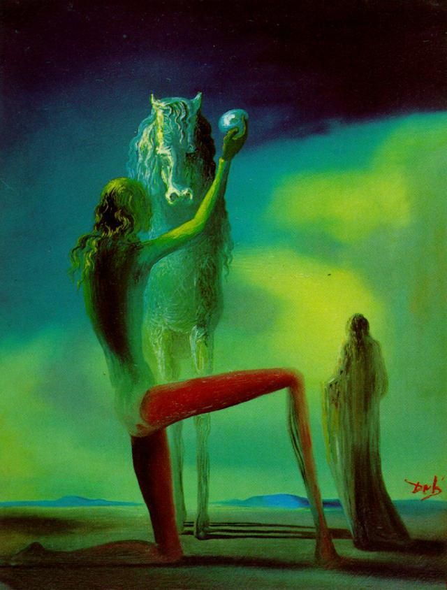 Salvador Dalí Peinture à l'huile - Chevaliers de la mort