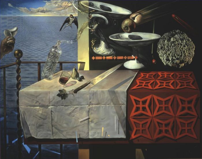 Salvador Dalí Peinture à l'huile - Vivre une nature morte