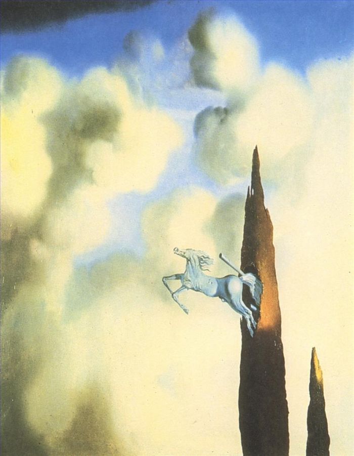 Salvador Dalí Peinture à l'huile - Ossification matinale du cyprès