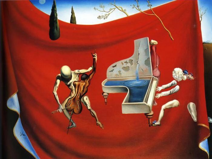 Salvador Dalí Peinture à l'huile - Musique L'Orchestre Rouge