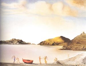 Salvador Dalí œuvre - Port Lligat au coucher du soleil