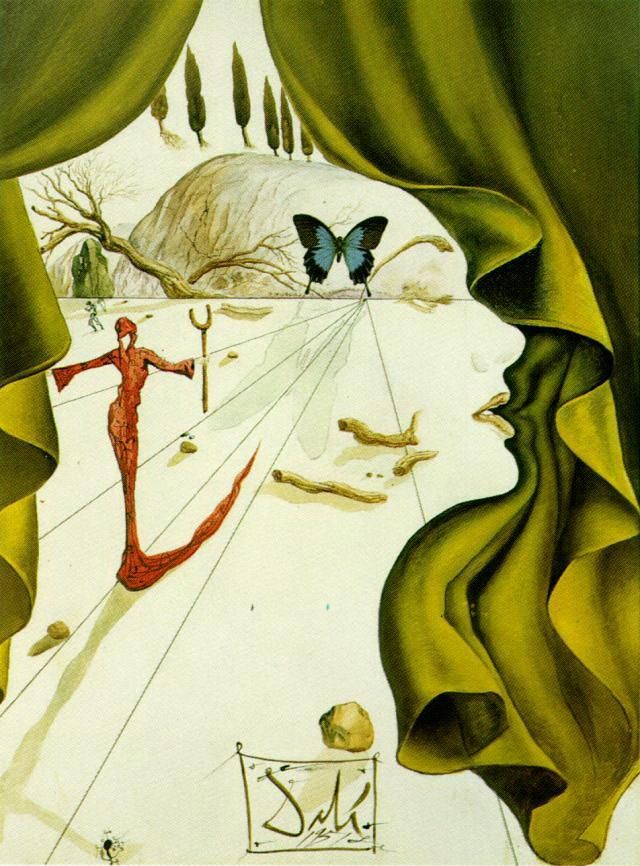 Salvador Dalí Peinture à l'huile - Portrait de Katharina Cornell
