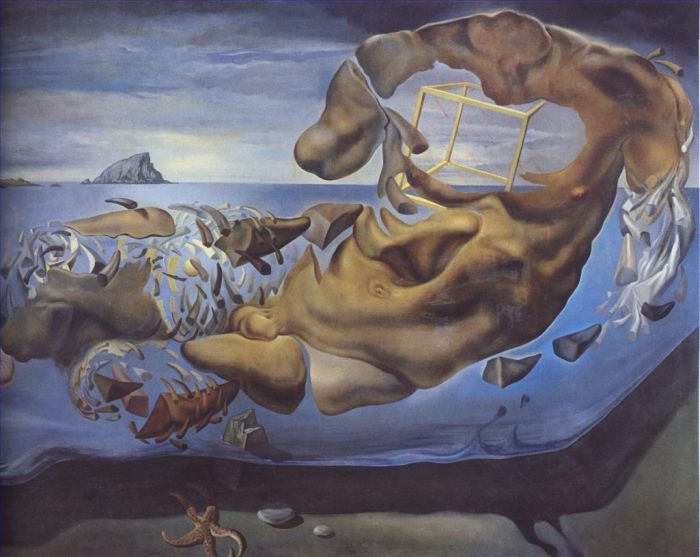 Salvador Dalí Peinture à l'huile - Figure rhinocéros de Phidias Illisos