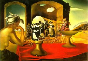Salvador Dalí œuvre - Marché aux esclaves avec le buste disparu de Voltaire