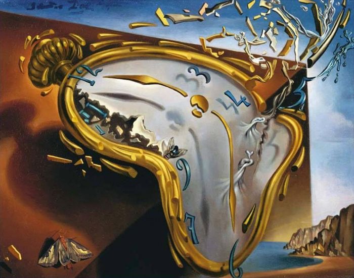 Salvador Dalí Peinture à l'huile - Surveillance douce au moment de la première explosion