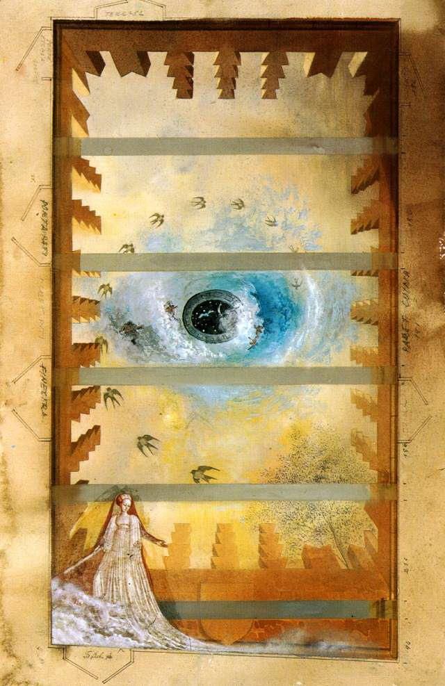 Salvador Dalí Peinture à l'huile - Étude pour la décoration du plafond à Pubol
