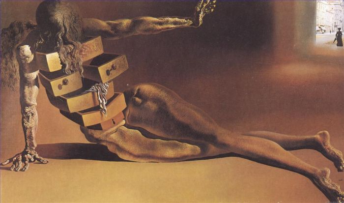 Salvador Dalí Peinture à l'huile - Le Cabinet anthropomorphe