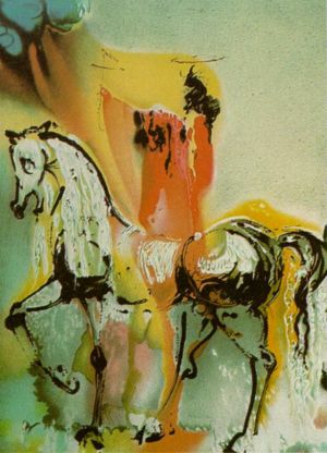Salvador Dalí œuvre - Les chevaux du chevalier chrétien Dali